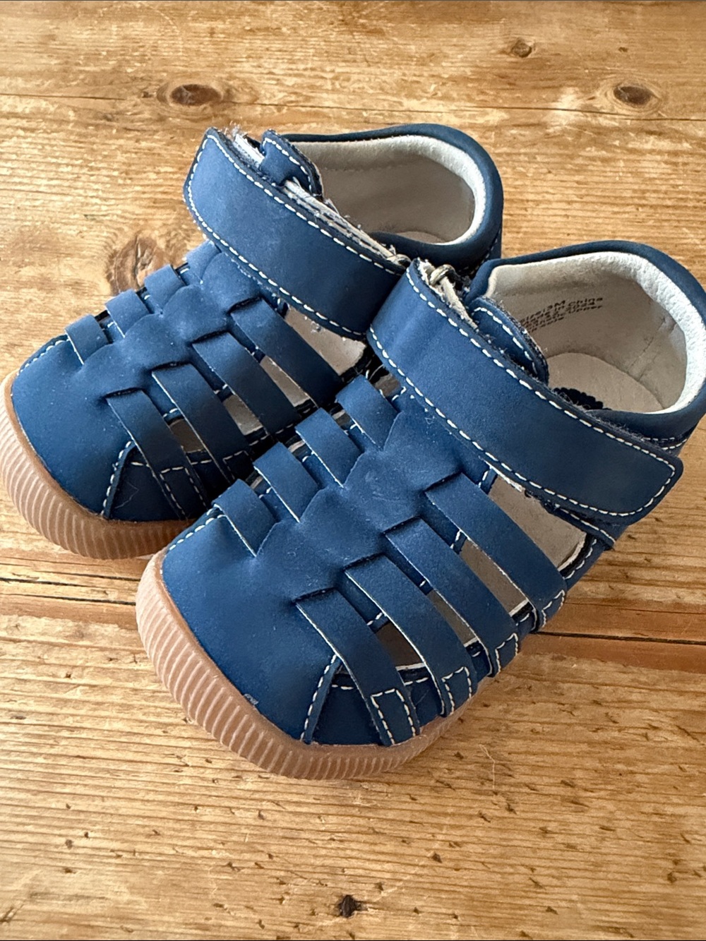 Livie & Luca Navy Blue Woven Closed-Toe Sandals